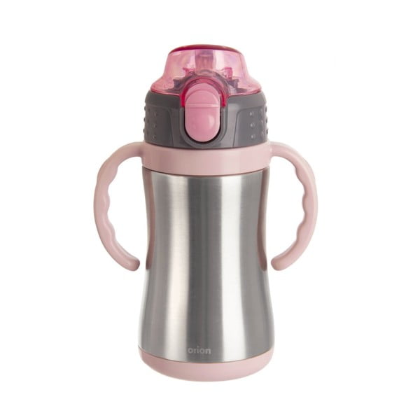Svijetlo ružičasta bočica za bebe od nehrđajućeg čelika 330 ml - Orion