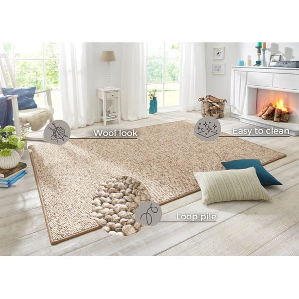 Svjetlo smeđi tepih 60x90 cm Wolly – BT Carpet-image-4