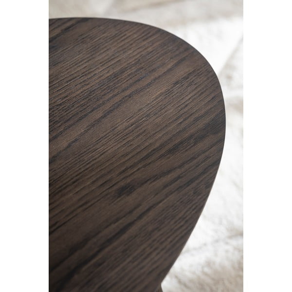 Tamno smeđi stolić za kavu u dekoru hrasta 65x130 cm Yumi – Rowico-image-3