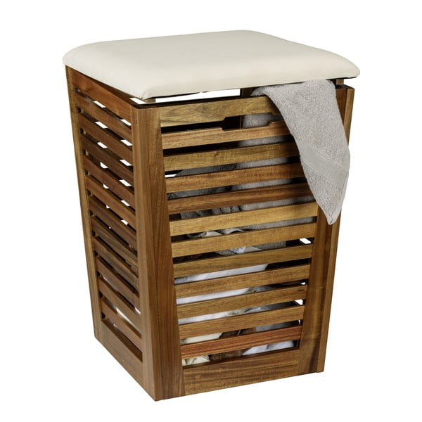 Drvena košara za rublje u tamnoj prirodnoj boji 55 l Fondi – Wenko