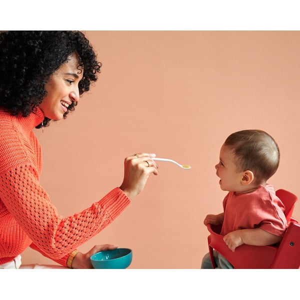 Bijele/svijetlo ružičaste plastične dječje žlice u setu 2 kom Flowers & butterflies – Mepal-image-1