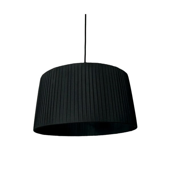 Crna viseća svjetiljka s tekstilnim sjenilom ø 50 cm – SULION