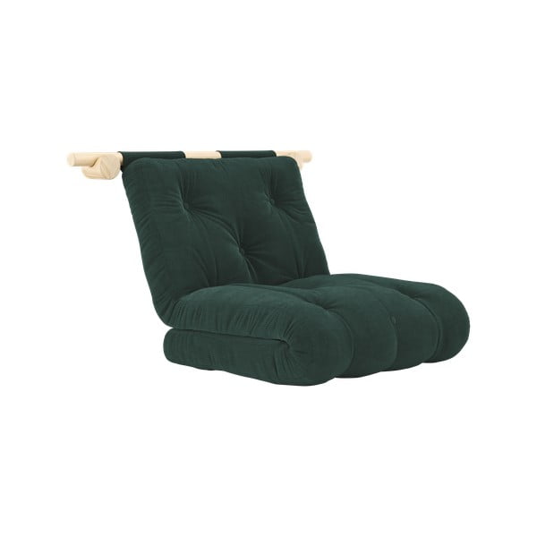 Tamno zelena fotelja od samta Hooked – Karup Design