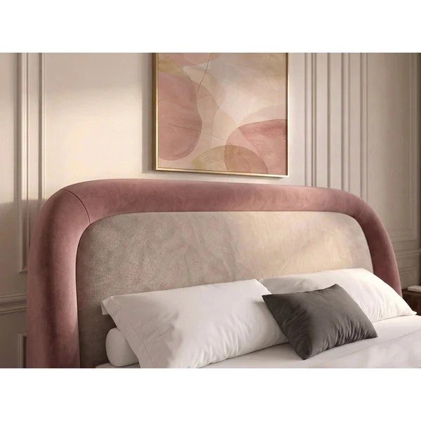 Ružičasti tapecirani bračni krevet s prostorom za odlaganje s podnicom 160x200 cm Sam – Bobochic Paris-image-3