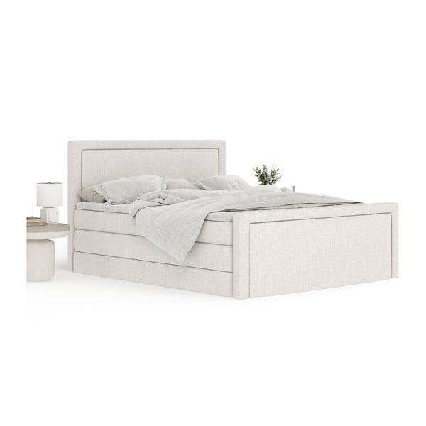 Bež boxspring krevet s prostorom za odlaganje 160x200 cm Lavenda – Maison de Rêve-image-3
