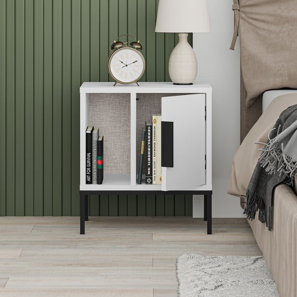 Bijeli noćni ormarić s policama Lani – Marckeric-image-4