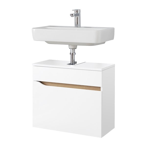 Bijeli niski/zidni ormarić bez umivaonika 60x53 cm Set 857 – Pelipal-image-3