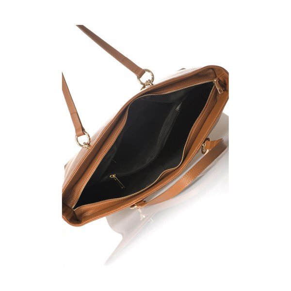 Narančasta kožna torba Federica Bassi Cognac-image-2