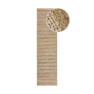 Ručno rađena staza od kenafa u prirodnoj boji 60x230 cm Drew Stripe – Flair Rugs