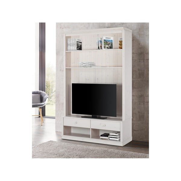 Bijeli TV set od masivnog bora 140x223 cm Anita – Støraa-image-3