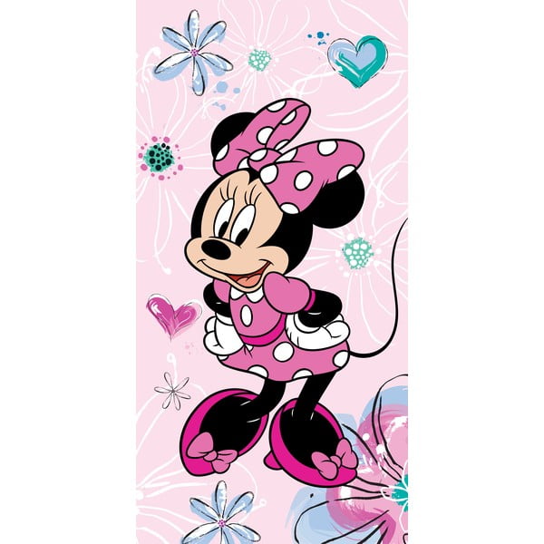 Ružičasti pamučan dječji ručnik 70x140 cm Minnie  – Jerry Fabrics