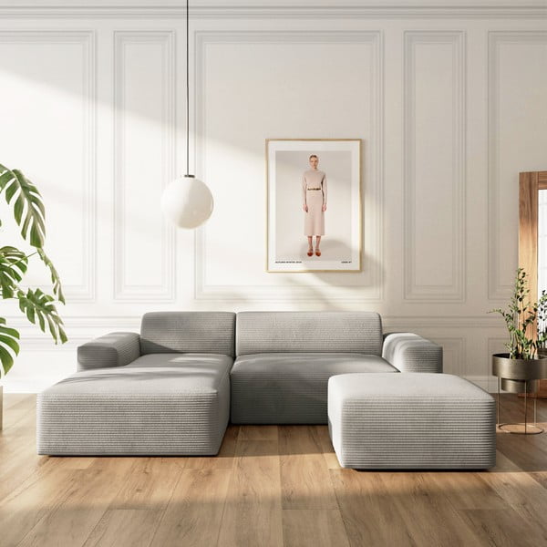 Siva kutna garnitura od samta (s lijevim kutom/s ležaljkom) Villet – Rodier-image-1