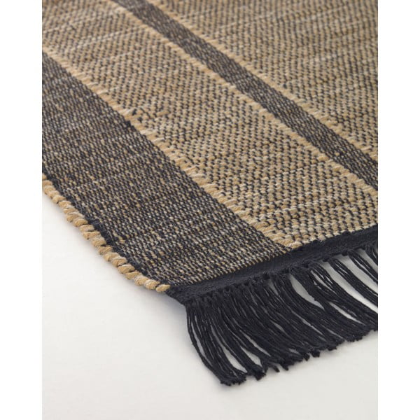 Crni/u prirodnoj boji obostrani tepih od morske trave 200x300 cm Brunilda – Kave Home-image-2