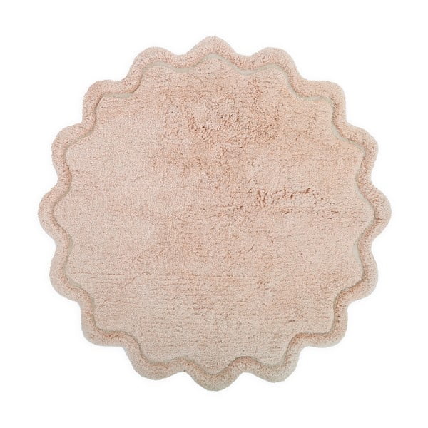 Svijetlo ružičasti periv/ručno rađen pamučan okrugao tepih ø 110 cm Sweet April Nude – Nattiot