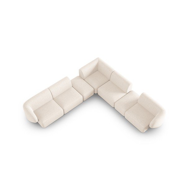 Bež kutna garnitura od šenila Paolo – Milo Casa-image-1