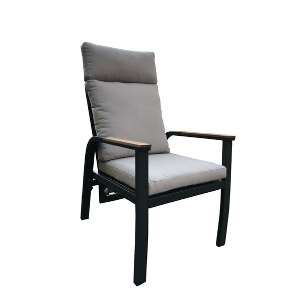 Sivi metalni vrtni blagovaonski set za 6 osoba Annecy – Rojaplast-image-1