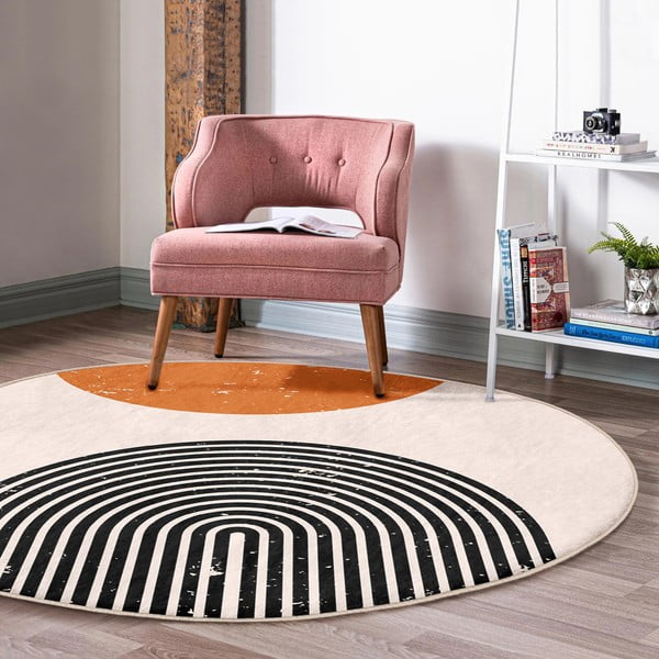 Narančasti/krem periv/pogodan za robotski usisavač okrugli tepih ø 120 cm Comfort – Mila Home-image-1