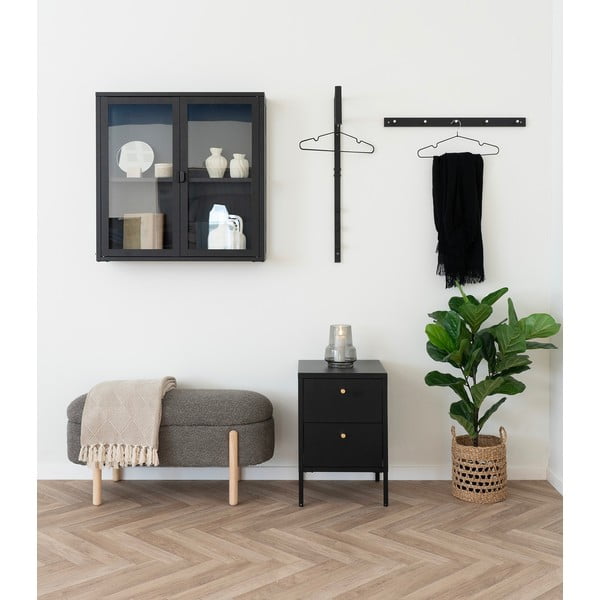 Crni metalni noćni ormarić Dalby – House Nordic-image-1
