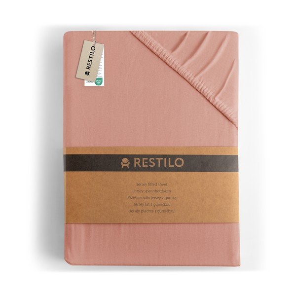 Plahta s gumom od jeseya boja breskve 240x220 cm Amber – Restilo-image-4