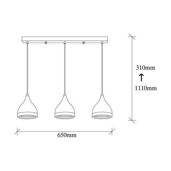 Crna/u bakrenoj boji viseća svjetiljka s metalnim sjenilom Yildo – Opviq lights-image-4