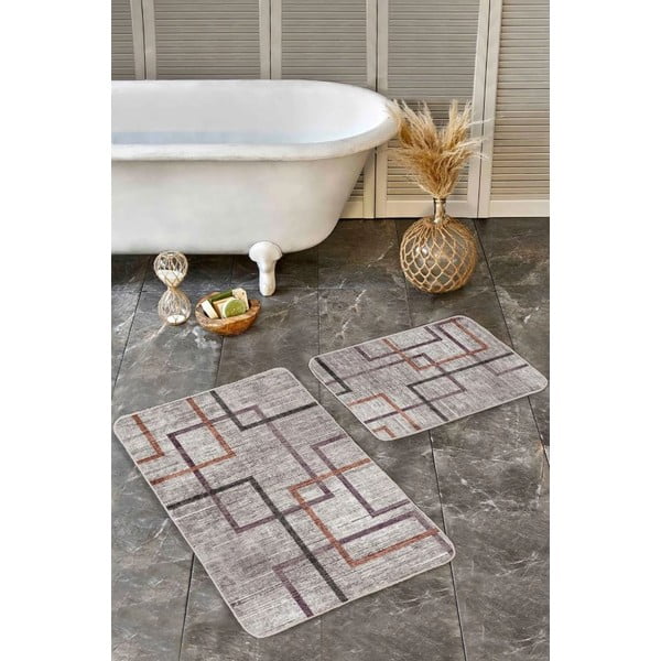 Sive od samta kupaonske prostirke u setu 2 kom 60x100 cm – Mila Home-image-3