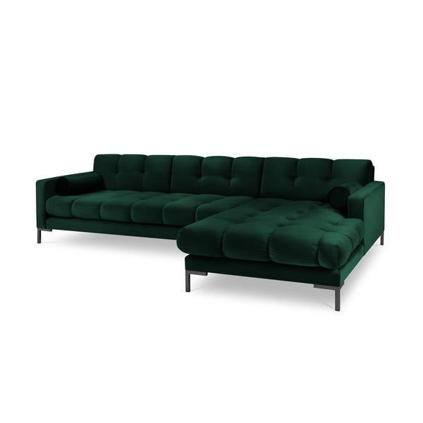 Tamnozelena kutna garnitura od baršuna Cosmopolitan Design Bali, desni kut-image-2