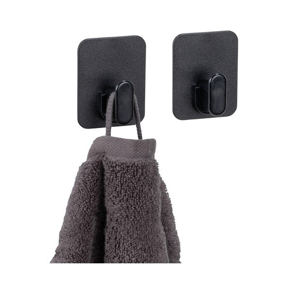 Crne plastične kuke u setu 2 kom s postavljanjem bez bušenja Parma – Allstar-image-2