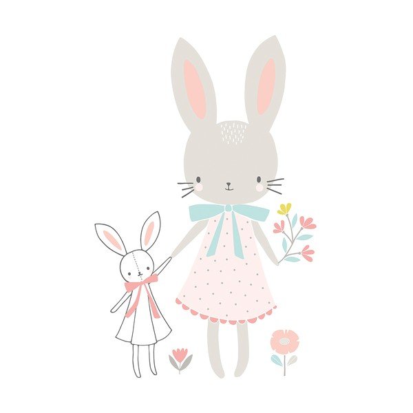 Dječja naljepnica 58x90 cm Little Miss Rabbit – Lilipinso
