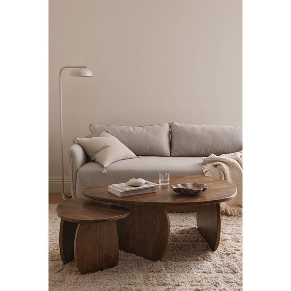 Tamno smeđi stolić za kavu od masivnog manga Mushroom – Ellos Home-image-1