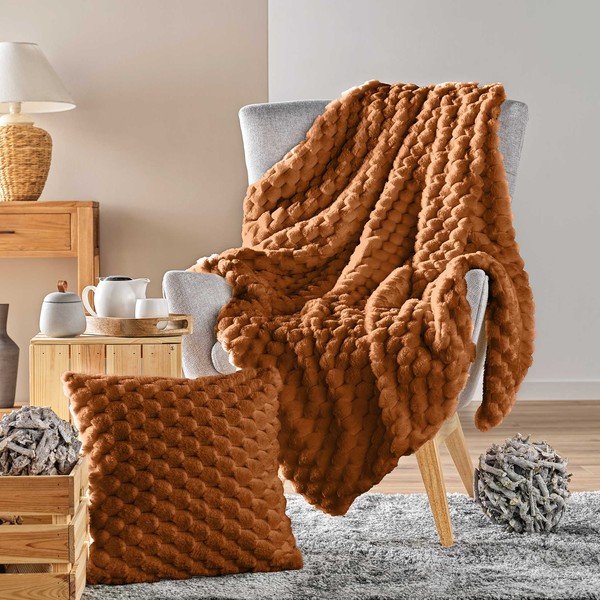 Svjetlo smeđa deka od mikropliša 220x240 cm Frosty – douceur d'intérieur-image-3
