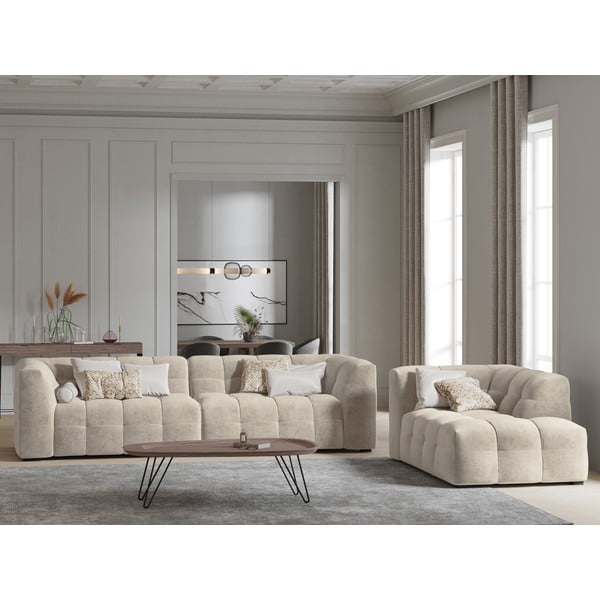 Bež baršunasta sofa Windsor & Co Sofas Vest, 280 cm-image-1