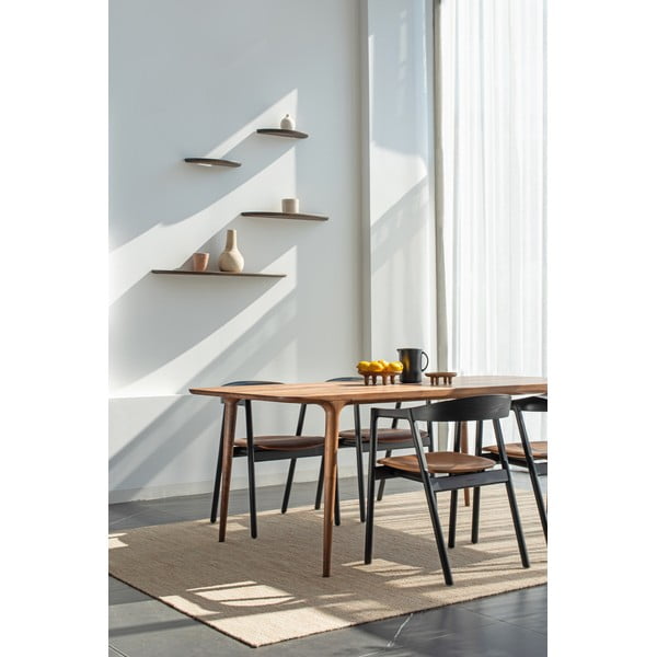 Smeđa polica od punog hrasta 40 cm Mu – Gazzda-image-1