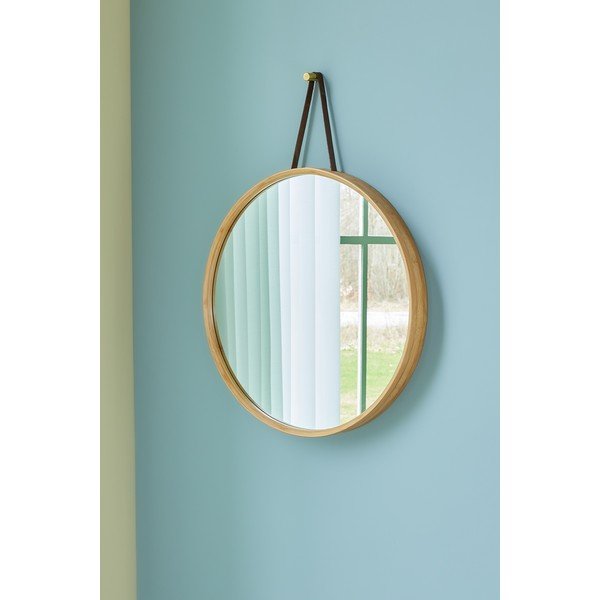 Zidno ogledalo s okvirom od bambusa ø 60 cm Mood – Hübsch-image-1