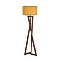 Senf žuta/smeđa stojeća svjetiljka s tekstilnim sjenilom (visina 149 cm) Maçka – Opviq lights