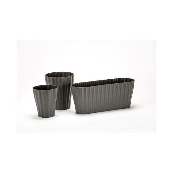 Antracit siva posuda za cvijeće Plastia Triola, duljina 38 cm-image-1
