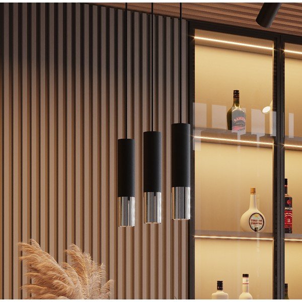 Crna/u srebrnoj boji metalna stropna svjetiljka ø 6 cm Longbot – Sollux-image-3