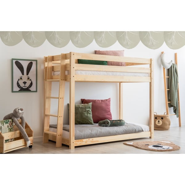 Dječji krevet na kat od borovine 90x190 cm CLPB - Adeko-image-1
