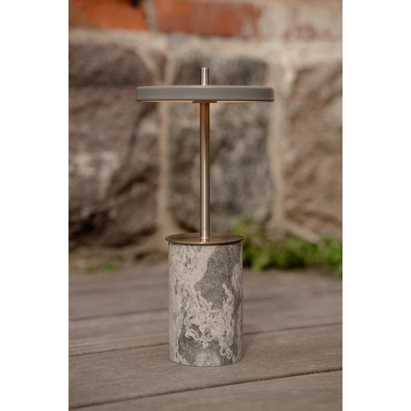 Siva mramorna LED stolna lampa s mogućnosti zatamnjivanja s metalnim sjenilom (visina 25,5 cm) Asteria Move Mini – UMAGE-image-1