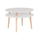 Svjetlosivi stolić sa nogama u prirodnoj boji drveta Ragaba UFO Ø 70 cm