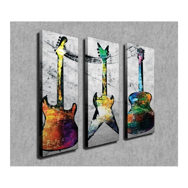 3-dijelna zidna slika na platnu Guitars-image-2