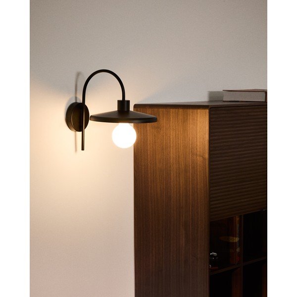 Crna zidna lampa ø 27 cm Nuvira – Kave Home-image-1