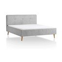 Svijetlo sivi tapecirani bračni krevet bez podnice 140x200 cm Smart – Meise Möbel