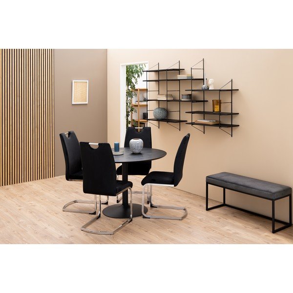 Crna polica s više razina od masivne paulovnije 196 cm Belfast – Actona-image-4