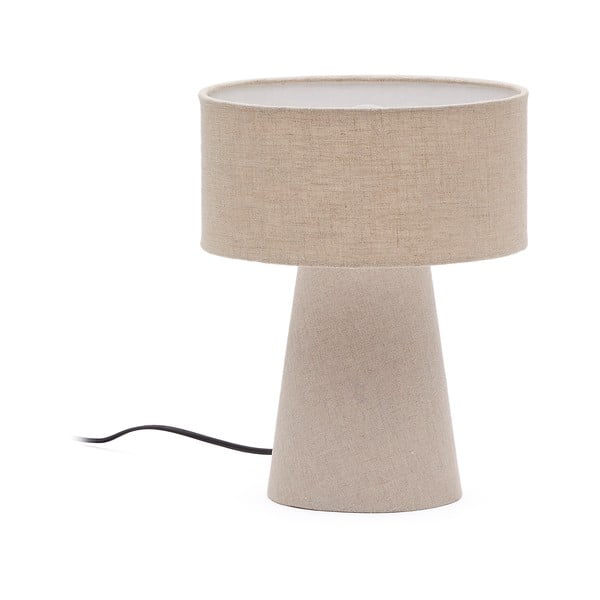 Stolna lampa sivo-bež s tekstilnim sjenilom (visina 35 cm) Algaida – Kave Home