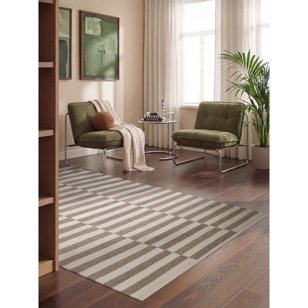 Bijeli/sivi obostrani/ručno rađen vunen tepih 160x230 cm Vika – Hanse Home-image-1