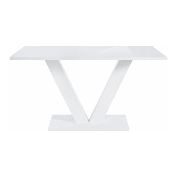 Sjajni bijeli blagovaonski stol Støraa Allen, 90 x 140 cm-image-2