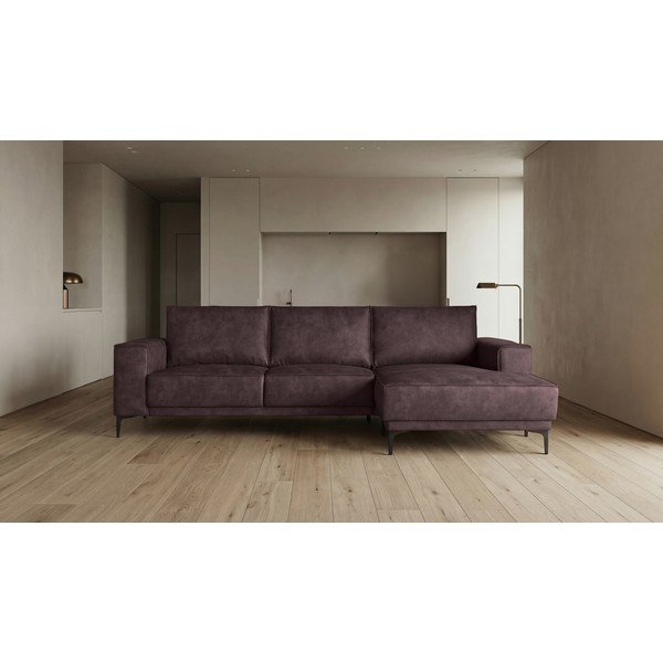 Tamno smeđa kutna garnitura od imitacije kože (s desnim kutom) Copenhagen – Scandic-image-4