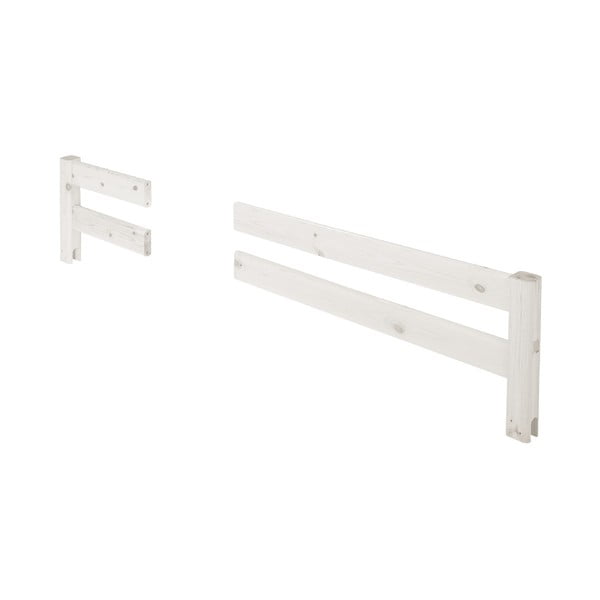 Bijela isprekidana sigurnosna ograda za krevet od borovine Flexa Classic, dužina197 cm