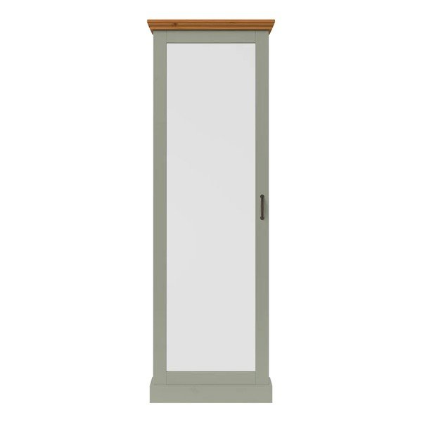 Zeleni/u svijetloj prirodnoj boji ormarić za cipele od masivnog bora s ogledalom 60x180x25 cm Selma – Støraa