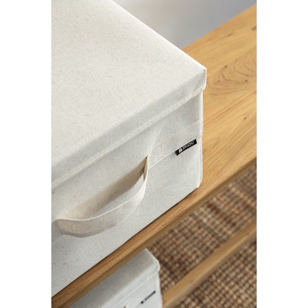 Bež tekstilna kutija za pohranu s poklopcem 31x41x22 cm Soft Storage Medium – Bigso-image-3